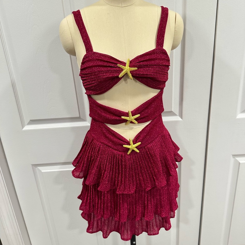Red Starfish Cutout Dress